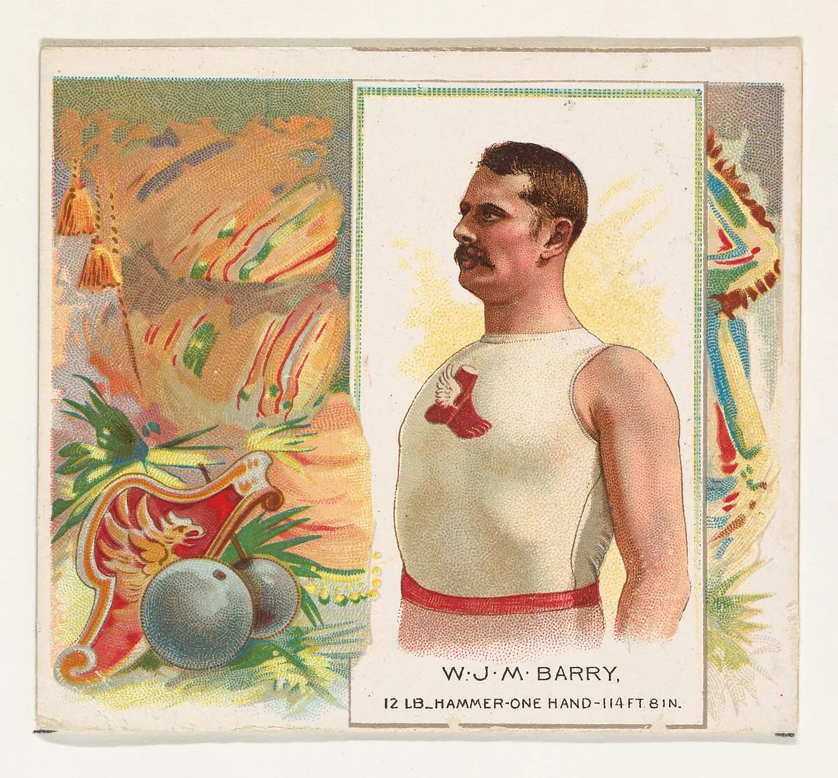 W.J.M. Barry, Hammer Throw, from World's Champions, Second Series (N43) for Allen & Ginter Cigarettes — Lindner, Eddy & Claus|Allen & Ginter