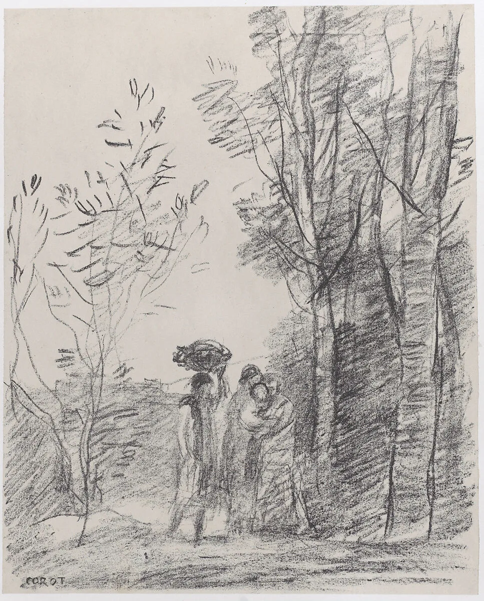 The Meeting in the Grove (La Rencontre au bosquet) — Camille Corot