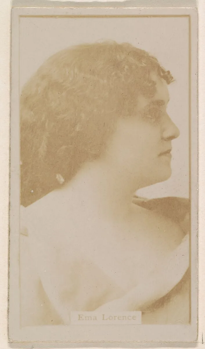 Ema Lorence, from the Actresses series (N245) issued by Kinney Brothers to promote Sweet Caporal Cigarettes — Kinney Brothers Tobacco Company