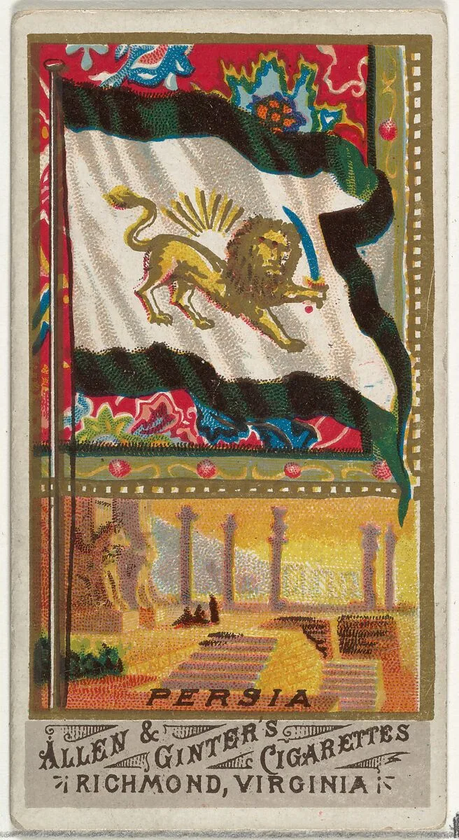 Persia, from Flags of All Nations, Series 1 (N9) for Allen & Ginter Cigarettes Brands — Allen & Ginter