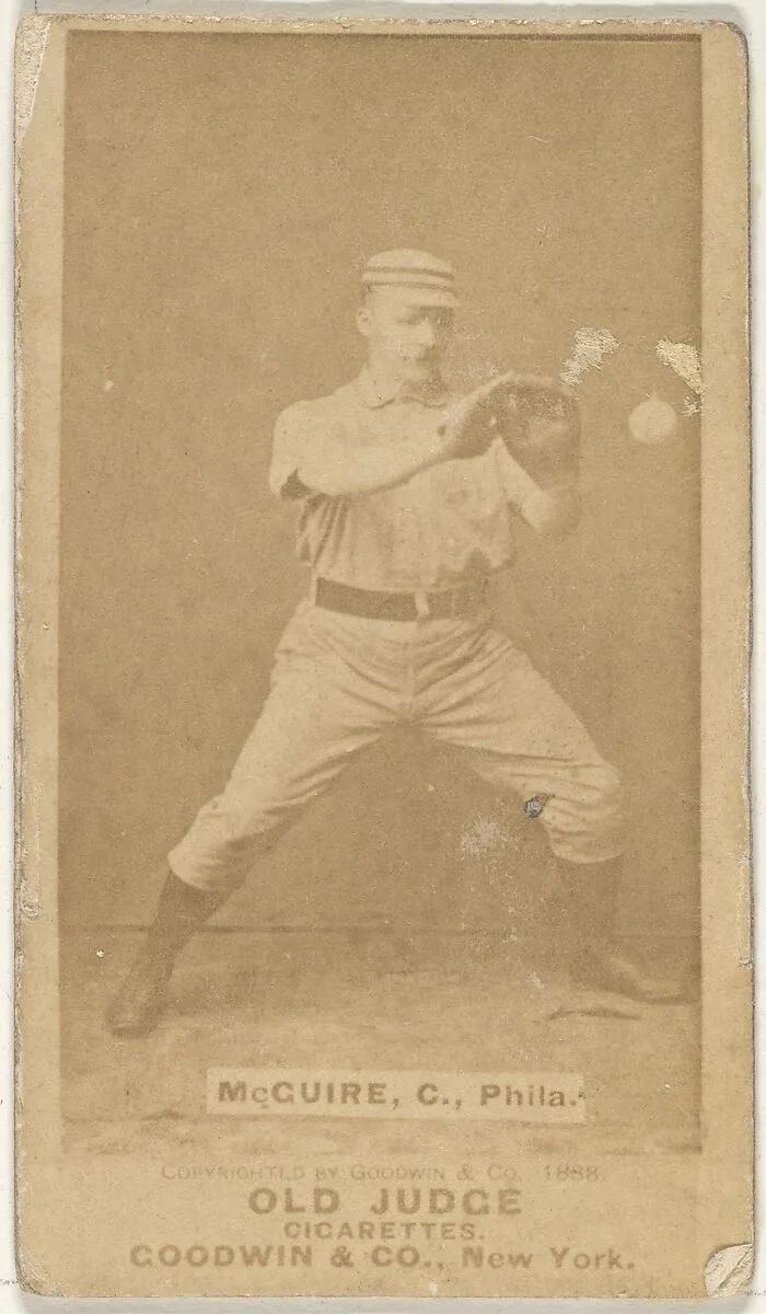 James Thomas "Deacon" McGuire, Catcher, Philadelphia, from the Old Judge series (N172) for Old Judge Cigarettes — Goodwin & Company