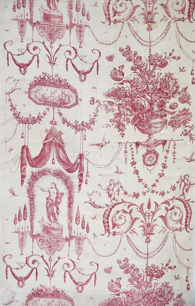 Floral print with figures — Unknown