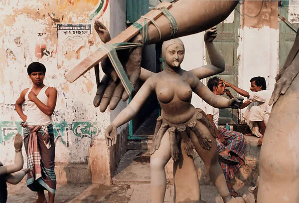Barber and Goddess Kali, Calcutta, West Bengal — Raghubir Singh
