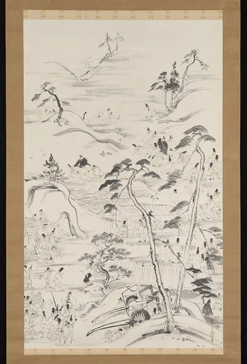 冷泉為恭筆 圓融院船岡山子日御遊図|Emperor Enyū’s Outing to Funaokayama on the First Day of the Rat in the New Year