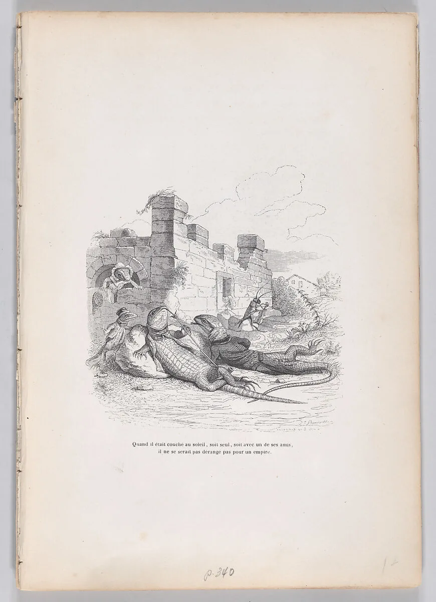 "When he was sleeping in the sun..." from Scenes from the Private and Public Life of Animals — Honoré de Balzac|Andrew Best Leloir|J. J. Grandville