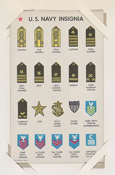 U.S. Navy Insignia from Military cards series (W615) — International Mutoscope Reel Company