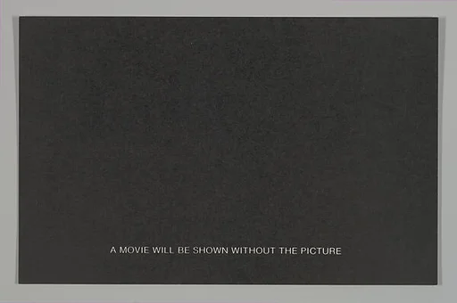 [Announcement for "A Movie Will Be Shown Without The Picture," Aero Theatre, Santa Monica]
