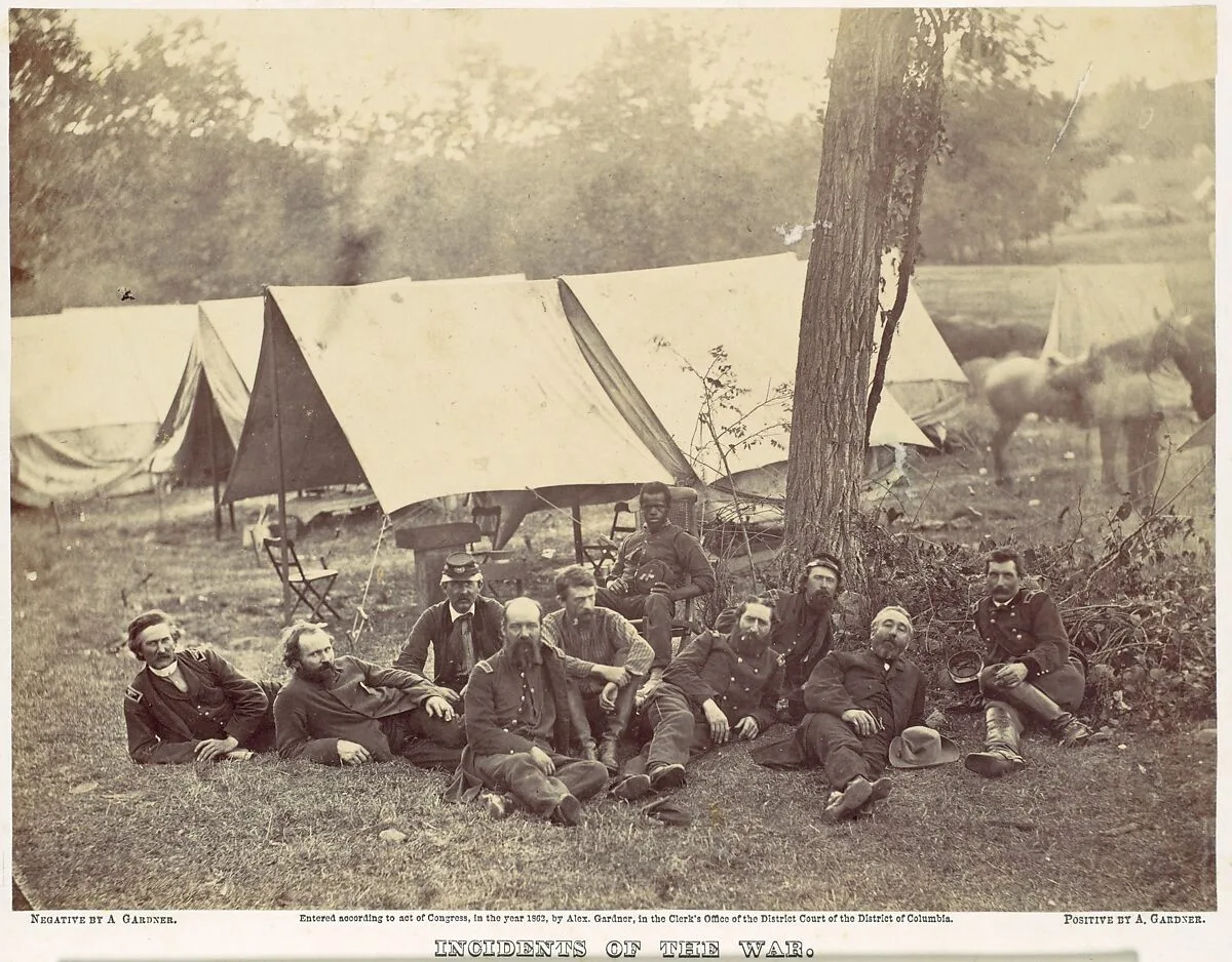 Group at Headquarters of the Army of the Potomac, Antietam, October 1862 — Alexander Gardner