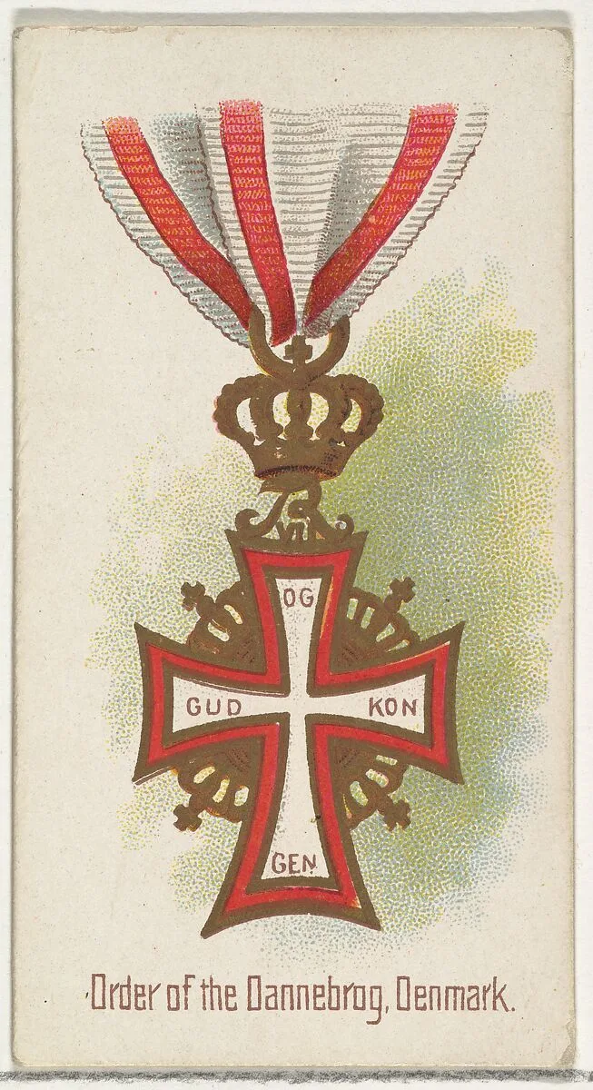 Order of the Dannebrog, Denmark, from the World's Decorations series (N30) for Allen & Ginter Cigarettes — Lindner, Eddy & Claus|Allen & Ginter