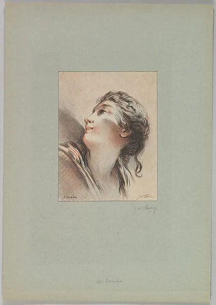 Head of a Woman Looking Toward the Left and Upward — George William Thornley|François Boucher