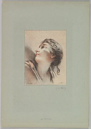 Head of a Woman Looking Toward the Left and Upward