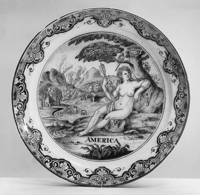 America (part of a set of four) — Cornelis van Daten the Younger|Dirck Barendsz.