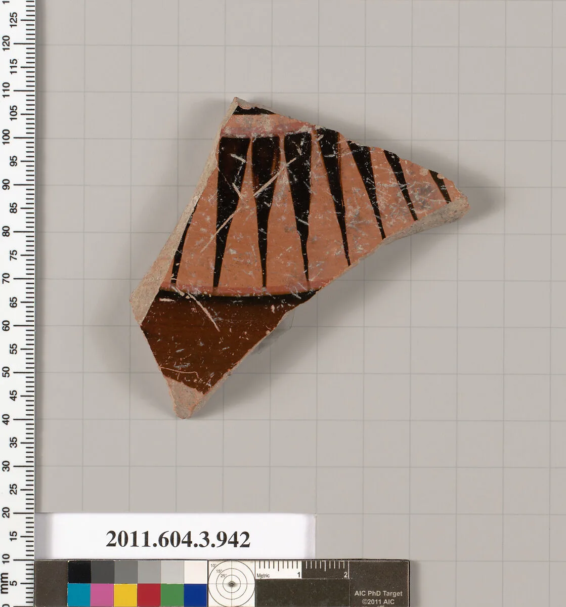 Terracotta fragment of a lekanis lid (covered dish) — Unknown
