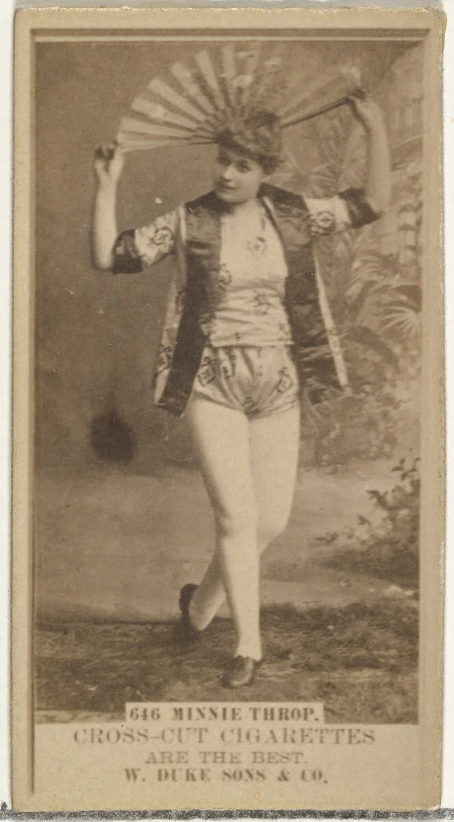 Card Number 646, Minnie Thorp, from the Actors and Actresses series (N145-3) issued by Duke Sons & Co. to promote Cross Cut Cigarettes — W. Duke, Sons & Co.