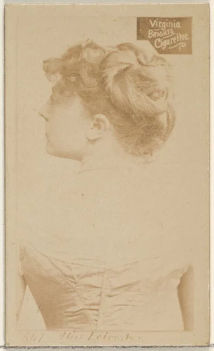 Card 647, Miss Leicester, from the Actors and Actresses series (N45, Type 2) for Virginia Brights Cigarettes