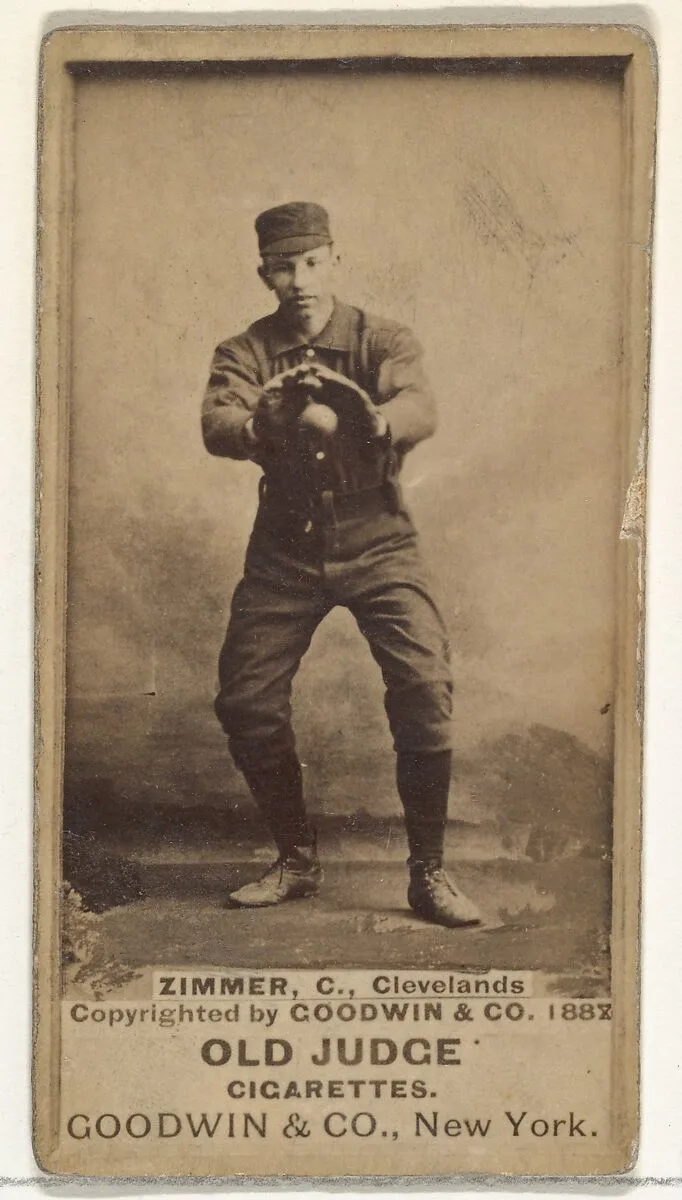 Charles Louis "Chief" Zimmer, Catcher, Cleveland, from the Old Judge series (N172) for Old Judge Cigarettes — Goodwin & Company
