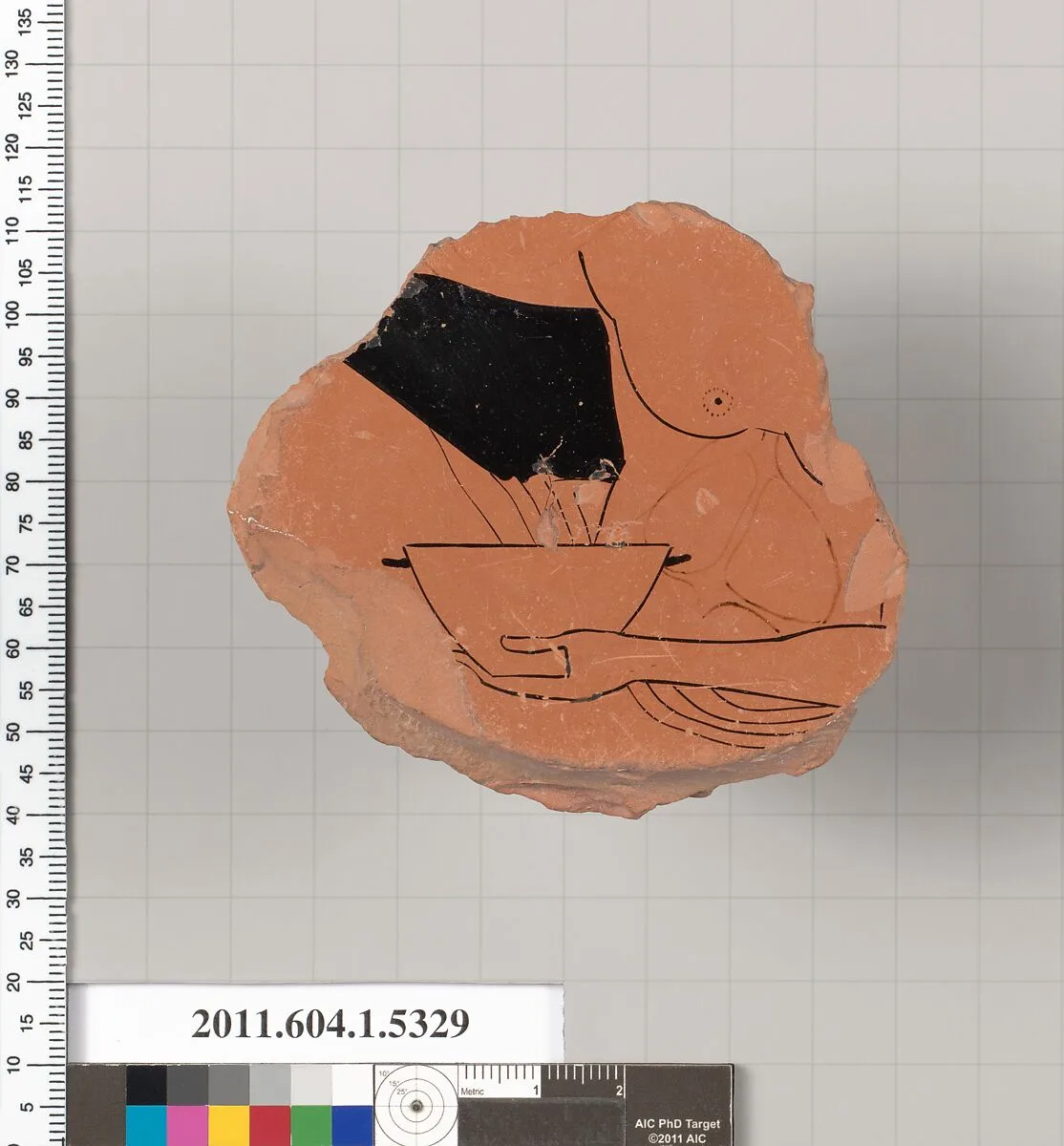 Terracotta fragment of a kylix (drinking cup) — Unknown