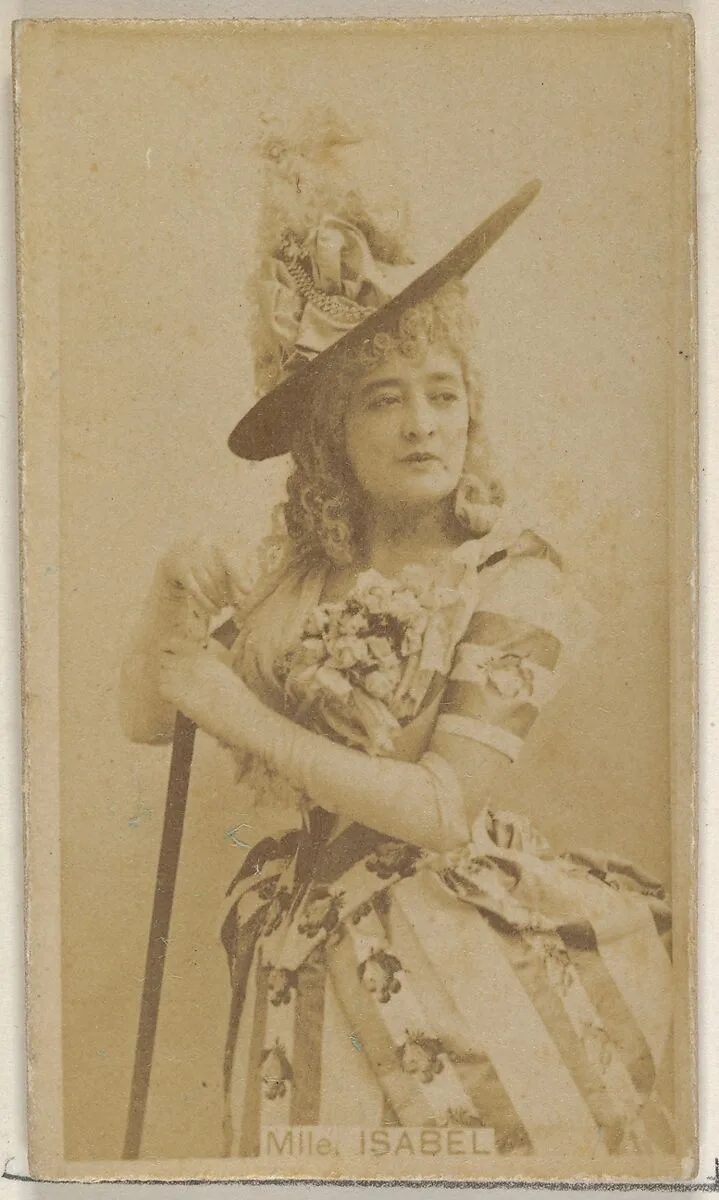 Mlle. Isabelle, from the Actors and Actresses series (N45, Type 8) for Virginia Brights Cigarettes — Allen & Ginter