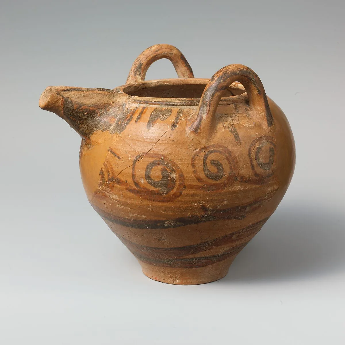 Terracotta bridge-spouted jar — Unknown