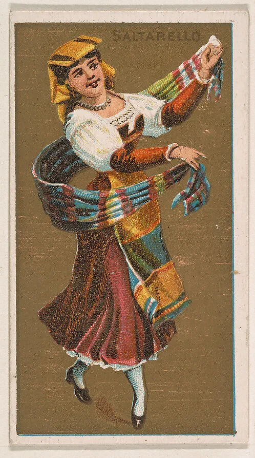 Saltarello, from National Dances (N225, Type 1) issued by Kinney Bros. — Kinney Brothers Tobacco Company
