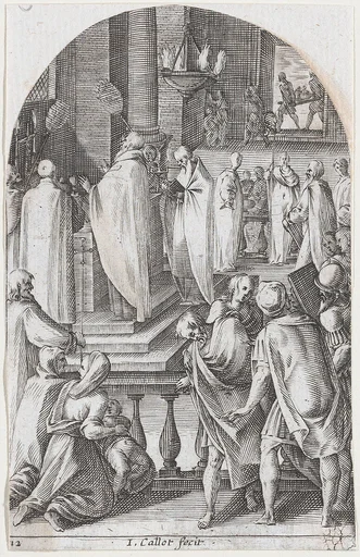 St. Basil Celebrating the Sacrifice of the Mass [The Celebration of the Holy Mysteries], plate 12 from "Les Tableaux de Rome, Les Eglises Jubilaires" (The Paintings of Rome, The Churches Jubilee)