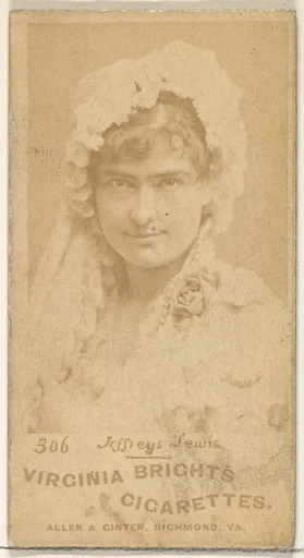 Card 306, Jeffreys Lewis, from the Actors and Actresses series (N45, Type 1) for Virginia Brights Cigarettes