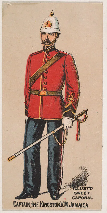 Captain, Infantry, Kingston, V.M., Jamaica, from the Military Series (N224) issued by Kinney Tobacco Company to promote Sweet Caporal Cigarettes — Kinney Brothers Tobacco Company