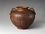 門田二篁造　鎧組壺花籃|Armor-Plaited Jar Flower Basket (Hanakago)