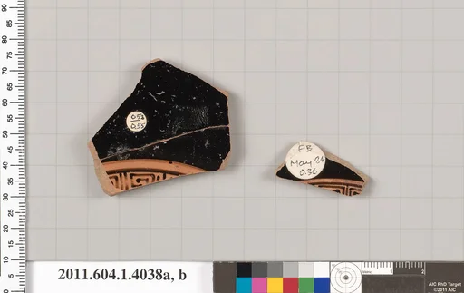 Terracotta fragments of kylikes (drinking cups)