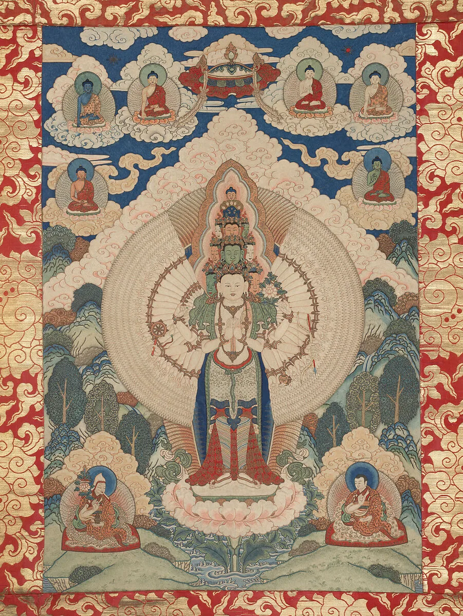 清乾隆 滿繡十一面觀音唐卡|Eleven-headed bodhisattva Guanyin — Unknown