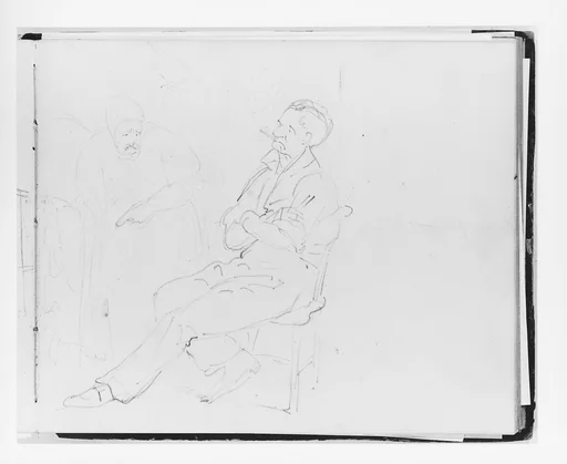 Seated Man Smoking and Woman Pointing (from Sketchbook)
