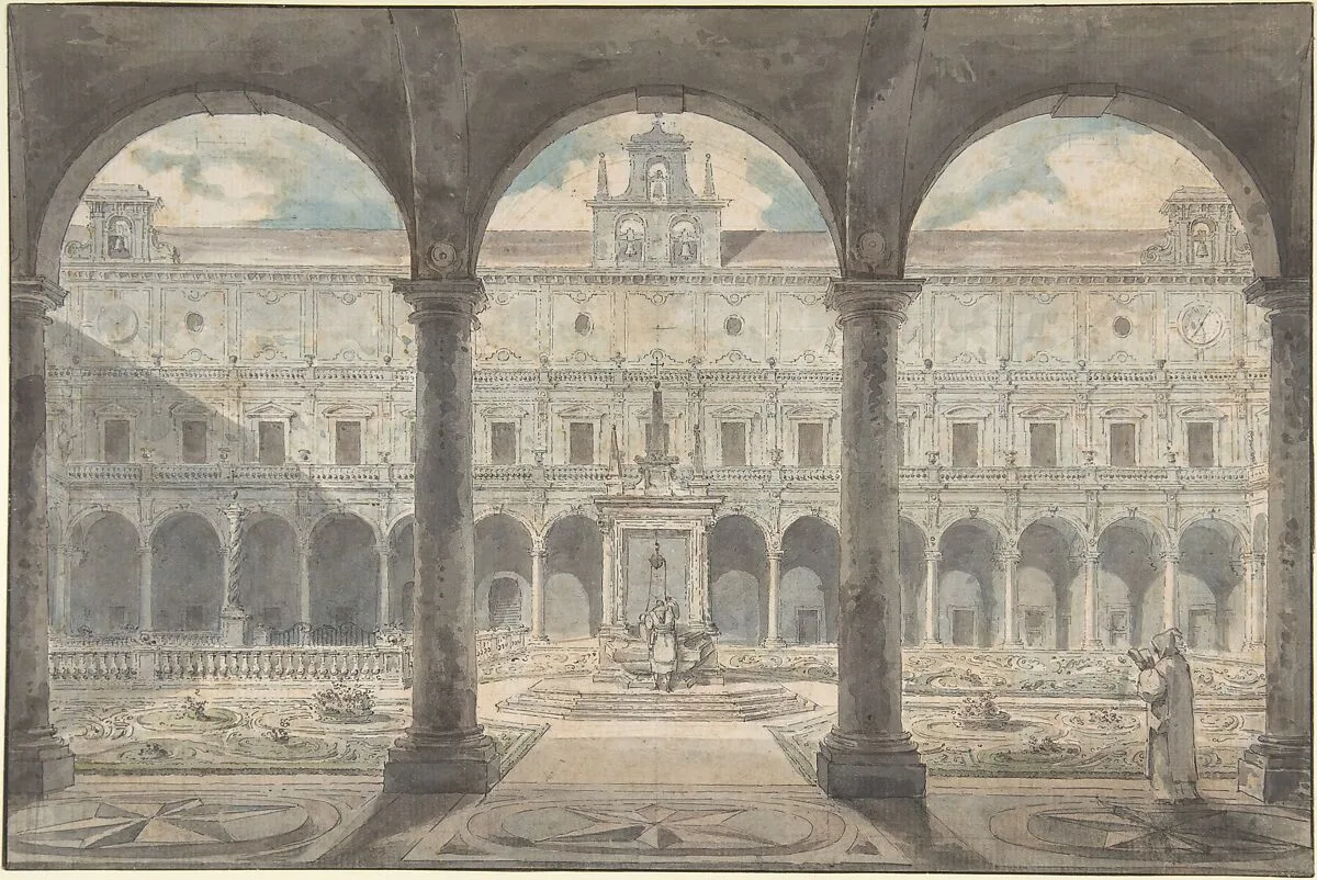 Cloister of the Certosa di San Martino, Naples — Louis Jean Desprez|Jean Augustin Renard