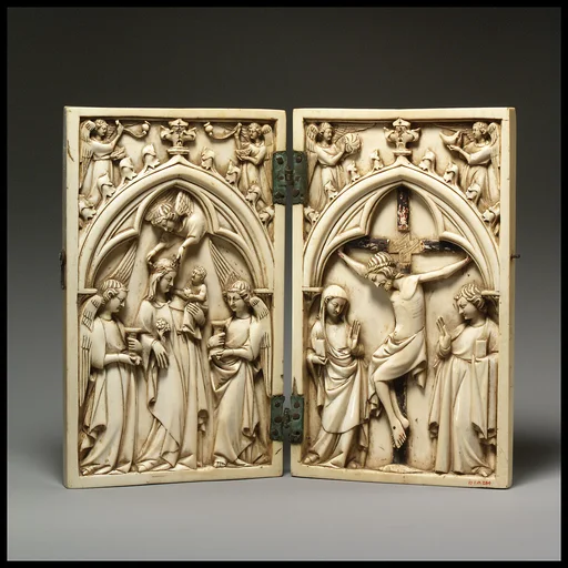 Diptych with Virgin and Child and Crucifixion