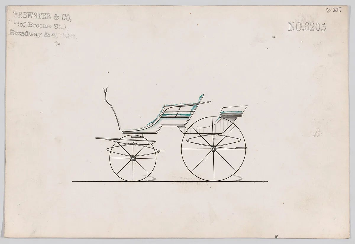 Design for 4 seat Phaeton, no top, no. 3205 — Brewster & Co.