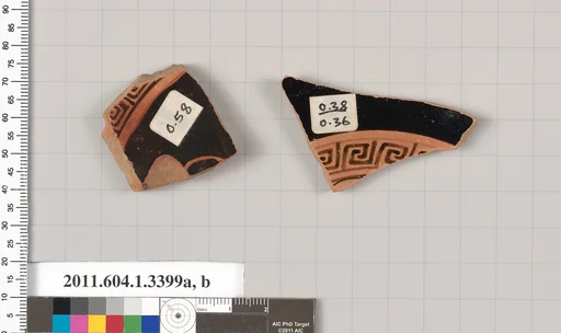 Terracotta fragments of kylikes (drinking cups)