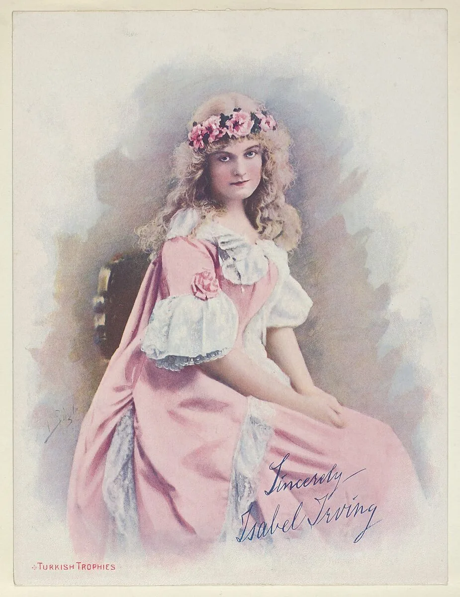 Isabel Irving, from the Actresses series (T1), distributed by the American Tobacco Co. to promote Turkish Trophies Cigarettes — Frederick Moladore Spiegle|American Tobacco Company