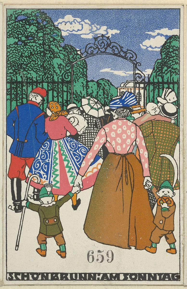 Schönbrunn on Sunday (Schönbrunn: am Sonntag) — Adalberta Kiessewetter|Wiener Werkstätte