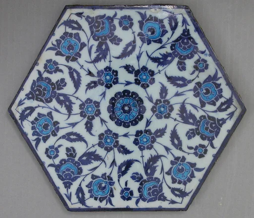 Hexagonal Tile with Floral Design
