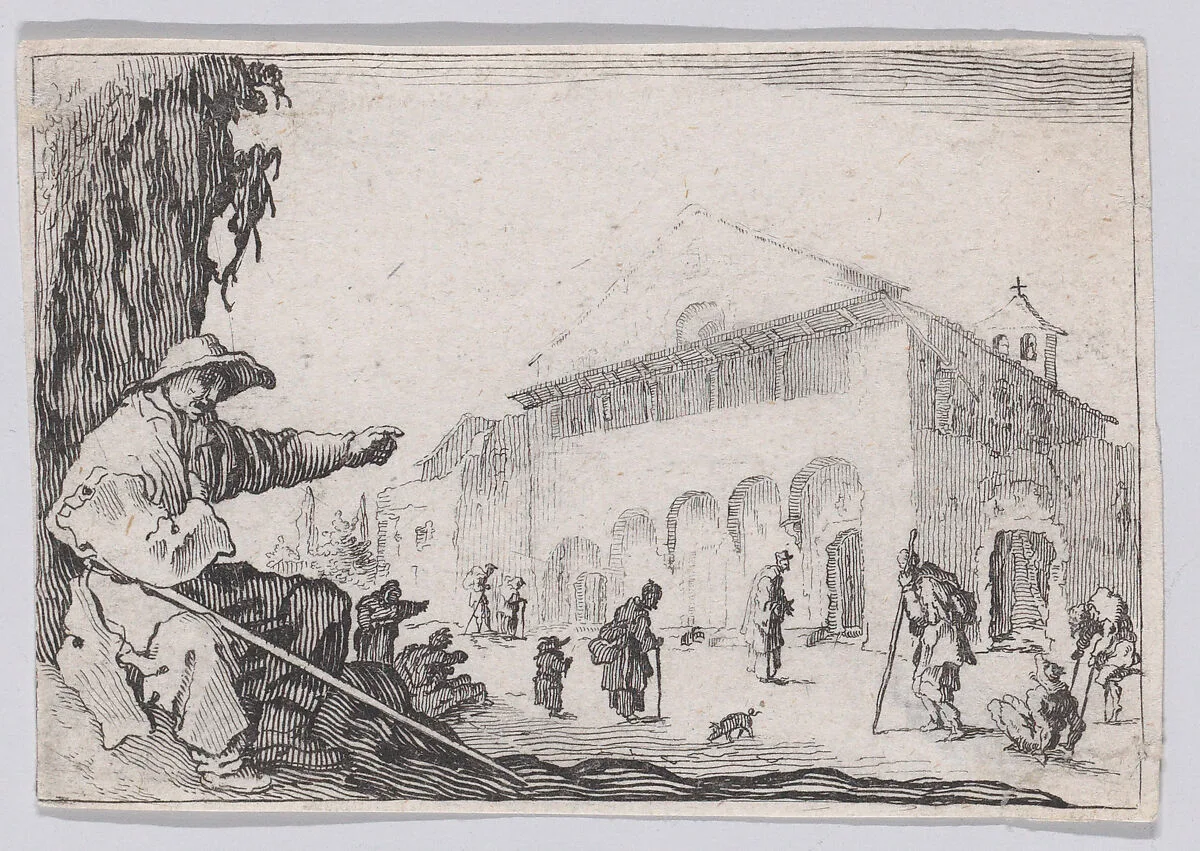 Reverse Copy of L'Hospice (The Almshouse), from "Les Caprices" Series A, The Florence Set — Jacques Callot|Anonymous