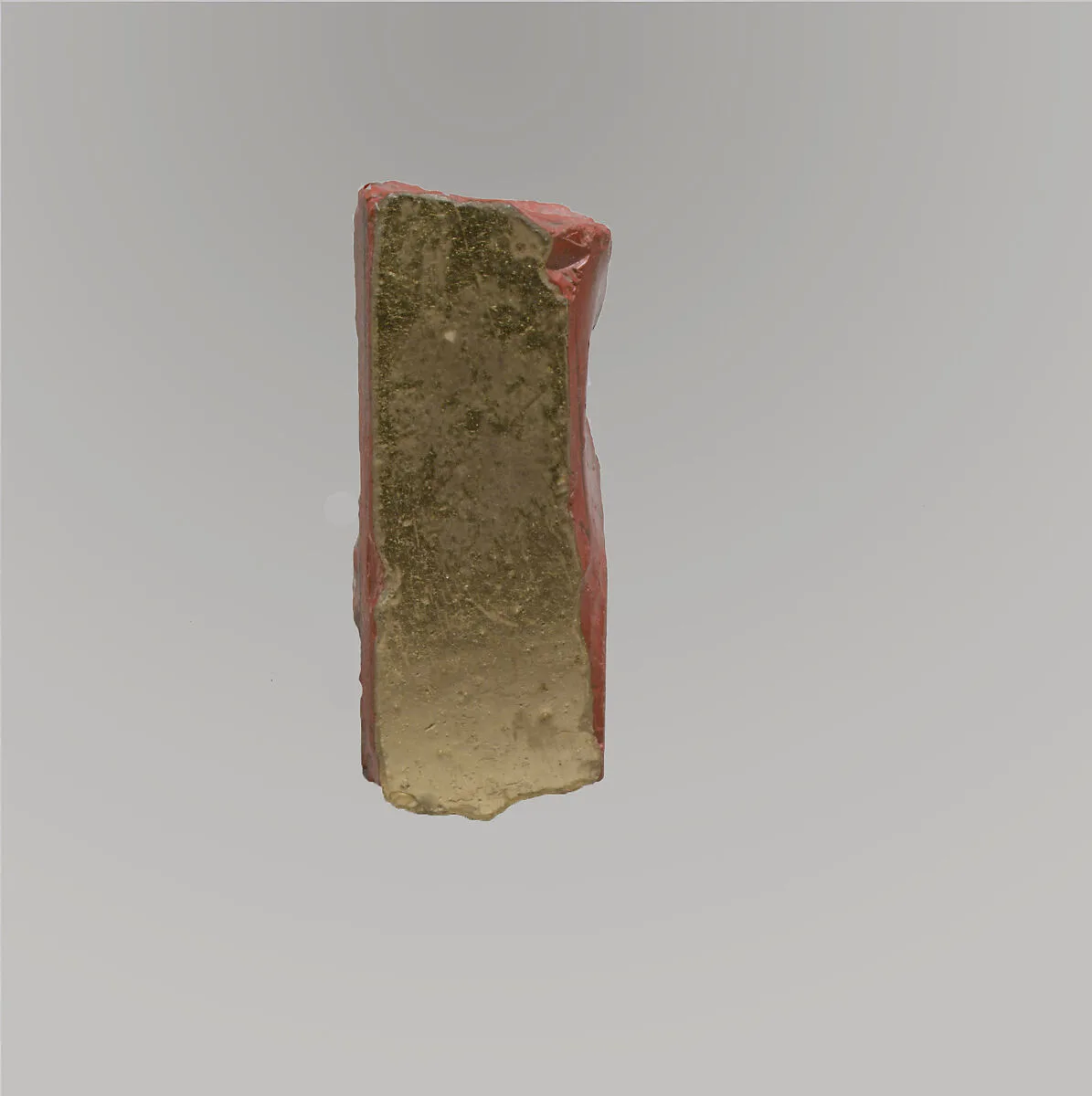 Glass block with gold leaf — Unknown