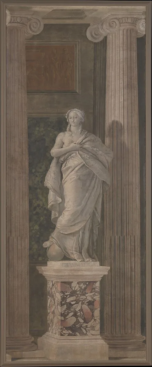 Allegorical Figure Representing Grammar — Girolamo Mengozzi (called Colonna)|Giovanni Battista Tiepolo