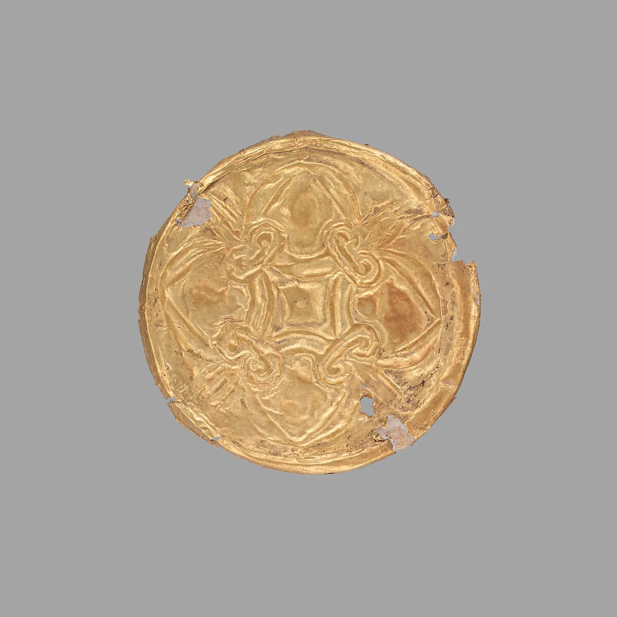 Gold roundel with stamped designs — Unknown