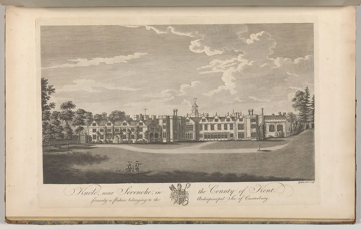 Knole, near Sevenoke, in the County of Kent, formerly a palace belonging to the Archiepiscopal See of Canterbury, from Edward Hasted's, The History and Topographical Survey of the County of Kent, vols. 1-3 — Richard Bernard Godfrey