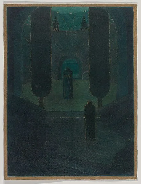 Cloaked Figures in a Dark Garden — Herbert E. Crowley