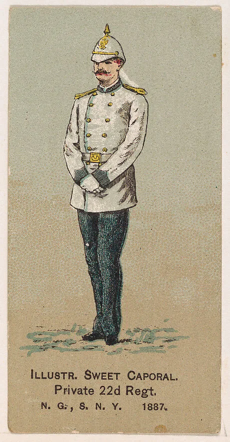 Private, 22nd Regiment, National Guard of the State of New York, from the Military Series (N224) issued by Kinney Tobacco Company to promote Sweet Caporal Cigarettes — Kinney Brothers Tobacco Company