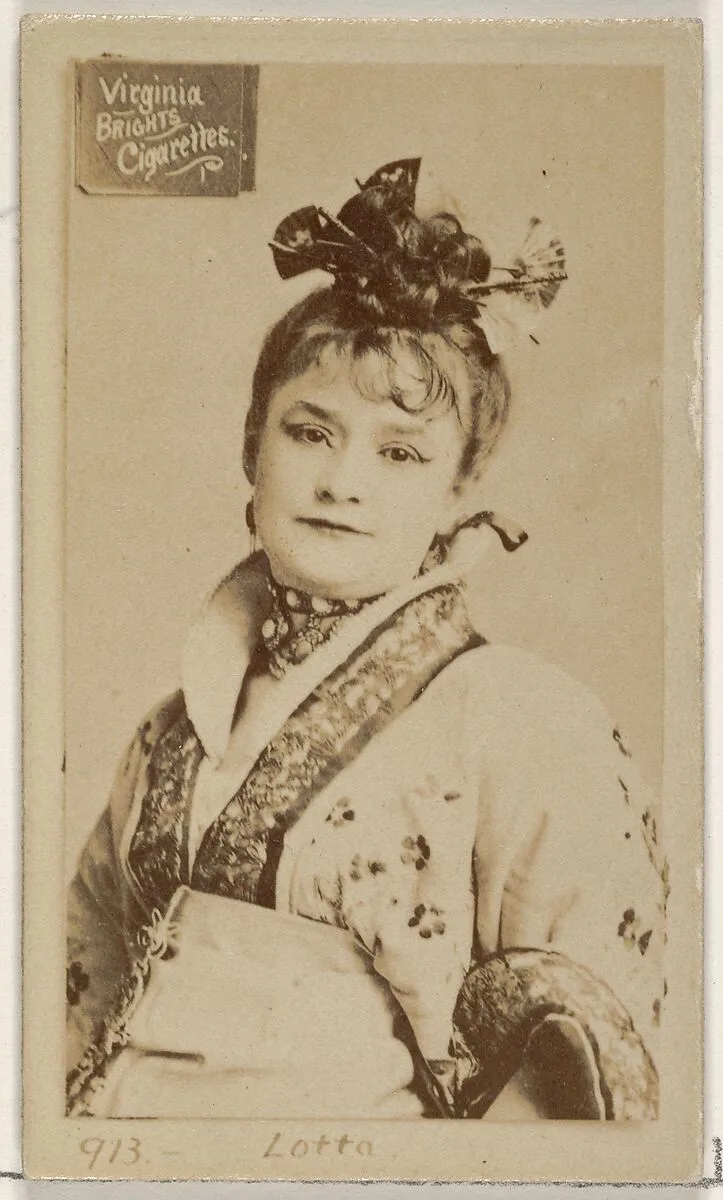 Card 913, Lotta, from the Actors and Actresses series (N45, Type 2) for Virginia Brights Cigarettes — Allen & Ginter