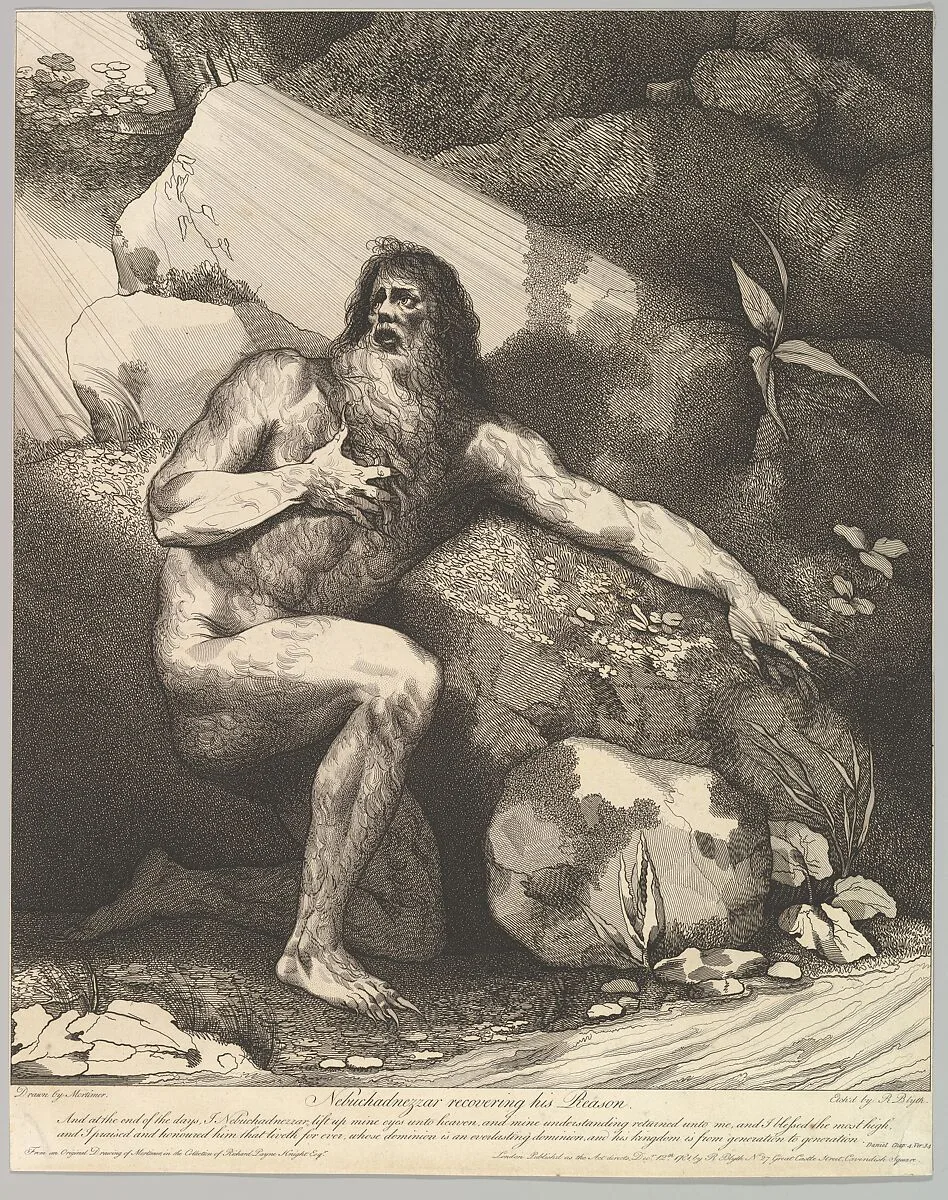 Nebuchadnezzar Recovering His Reason — Robert Blyth|John Hamilton Mortimer