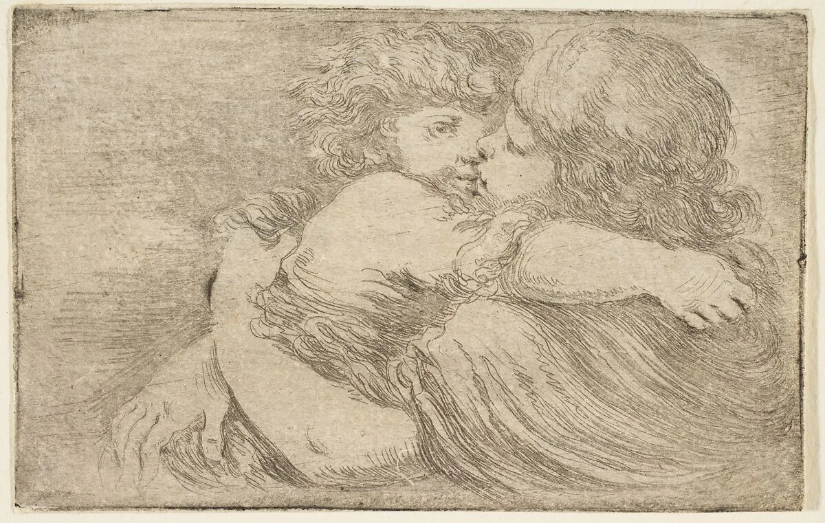 Two Children Embrace — Stefano della Bella