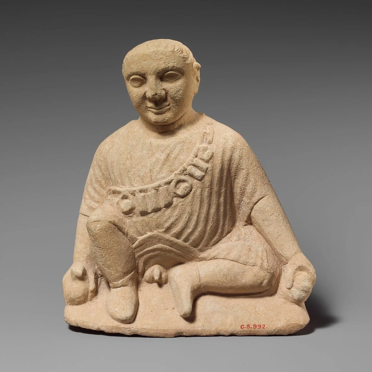 Limestone statuette of a temple boy — Unknown