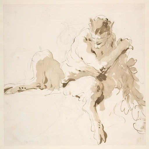 Seated Satyr Holding a Garland